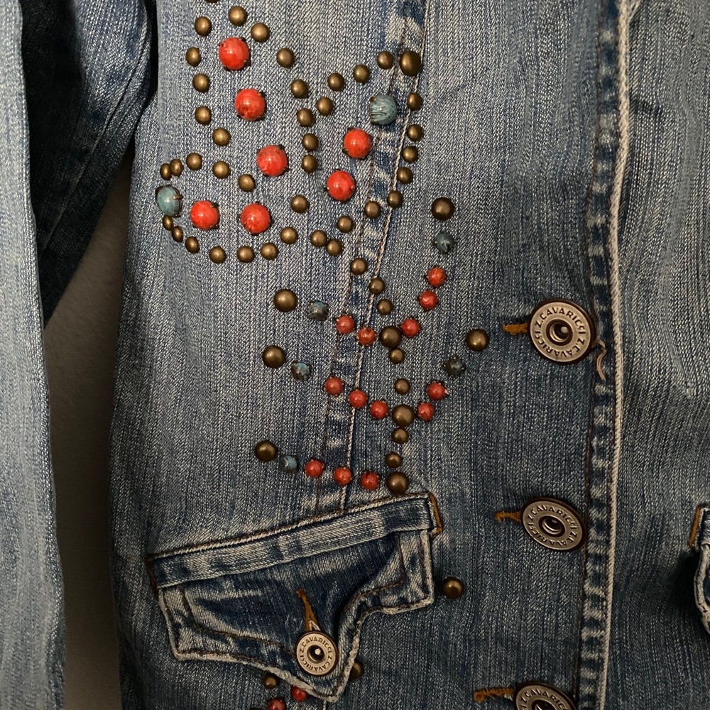 Z Cavaricci Denim Studded Jacket - Picture 2 of 6